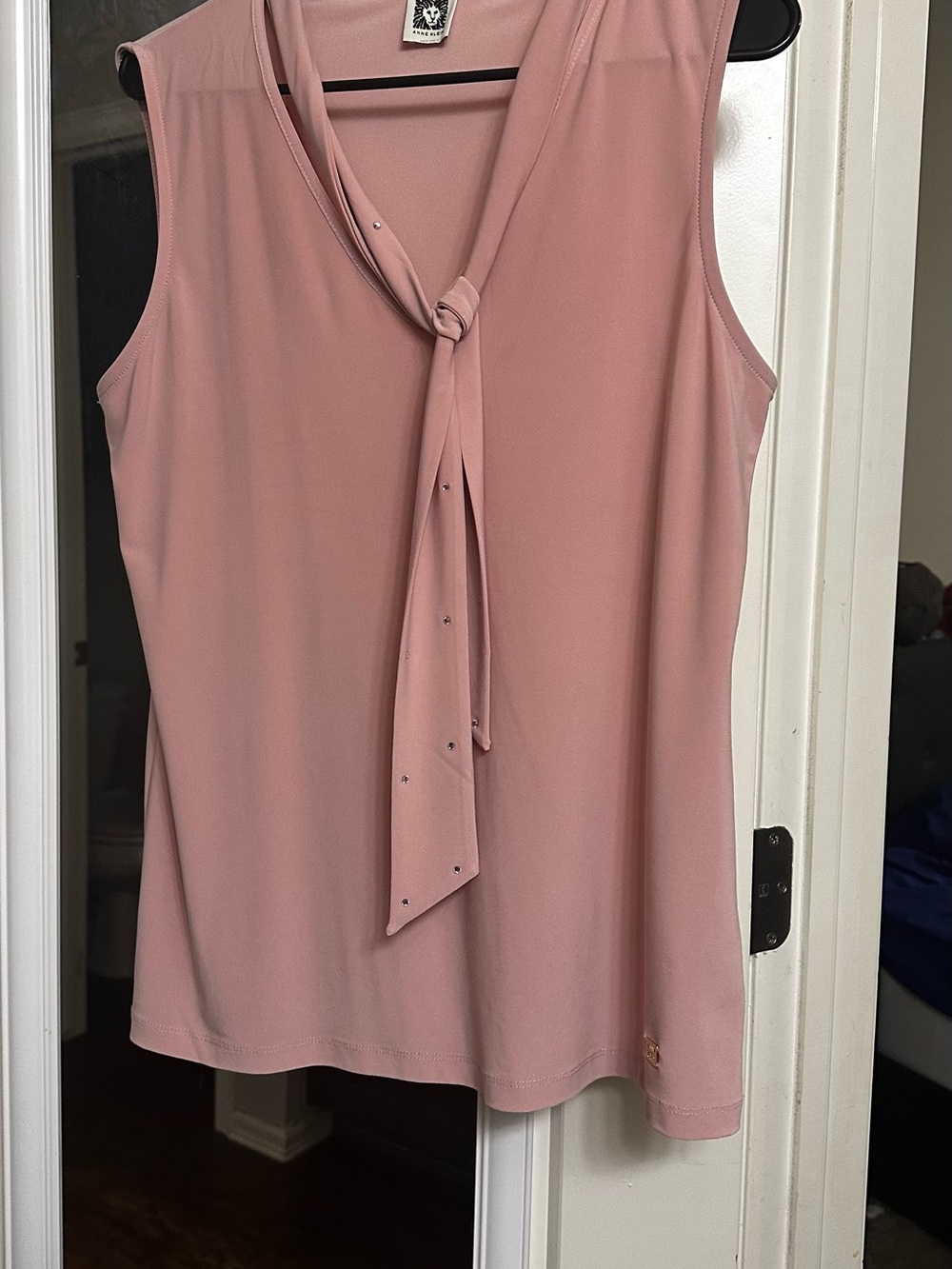Anne Klein Dusty Rose Sleeveless Tie-Neck Camisole